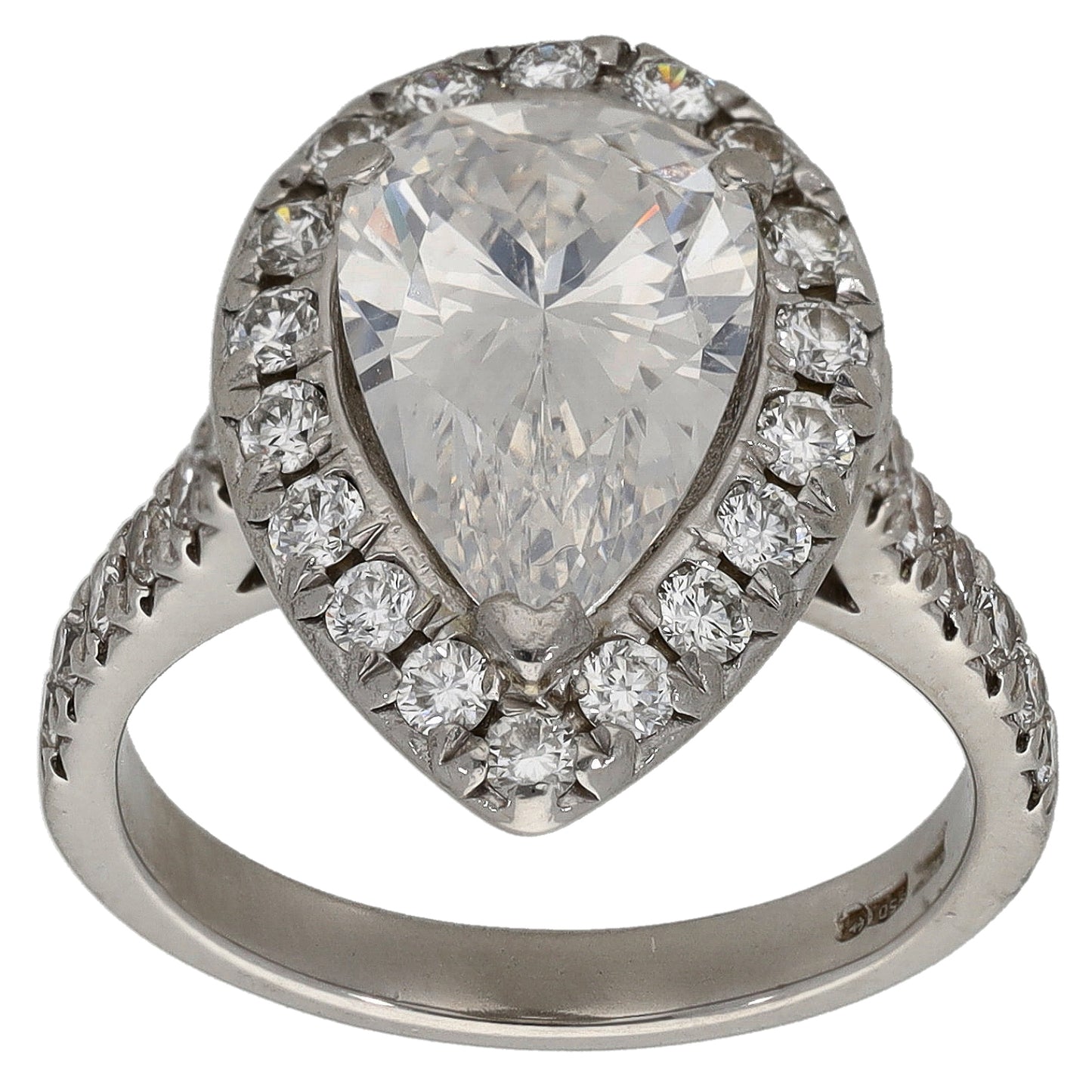 Platinum 4.37ct Diamond Cluster Ring Size M