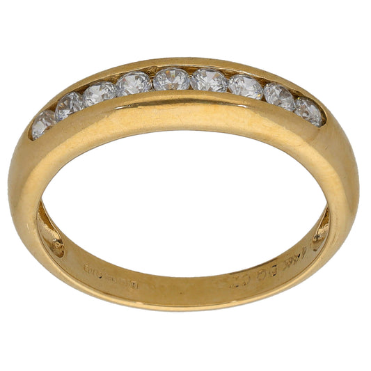 14ct Gold Cubic Zirconia Half Eternity Ring Size P
