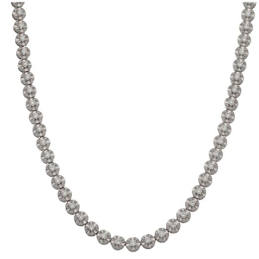 14ct White Gold 6.65ct Diamond Fancy Necklace 32"