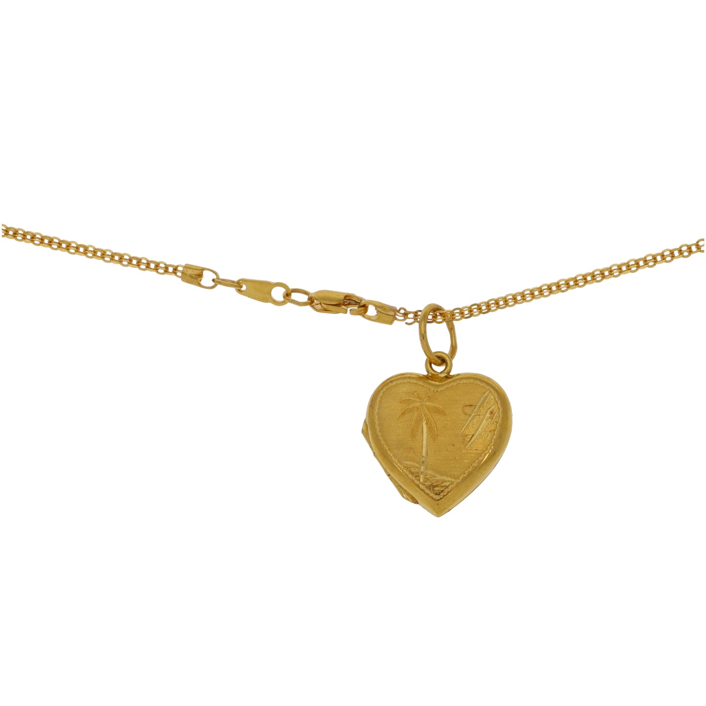 22ct Gold Heart Pendant With Chain
