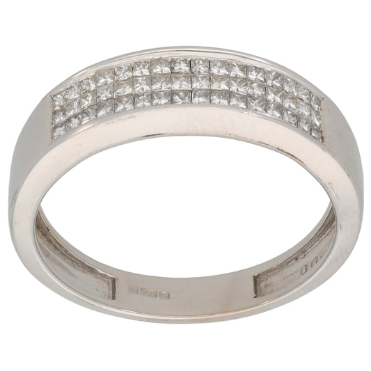18ct White Gold 0.50ct Diamond Half Eternity Ring Size N