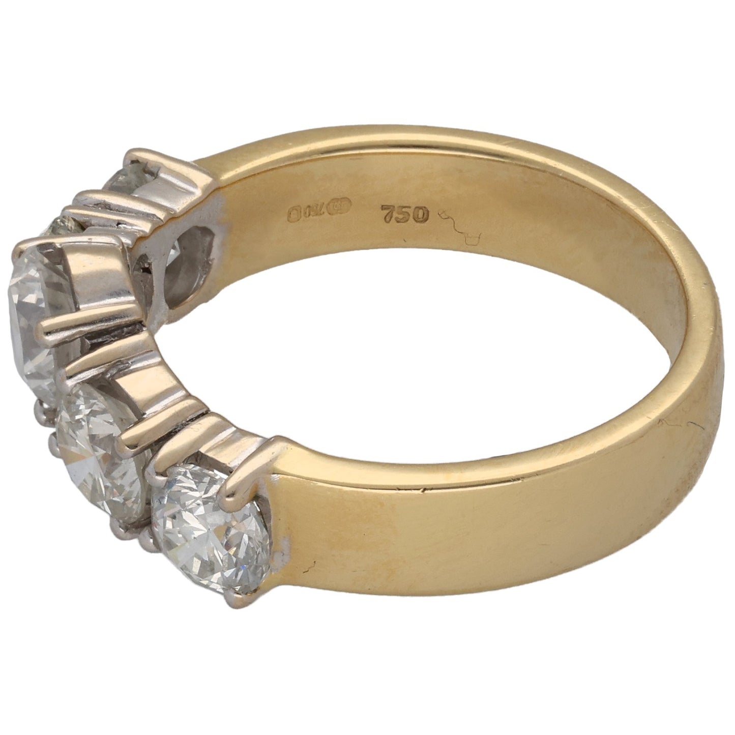 18ct Gold 2.20ct Diamond Wishbone Ring Size O