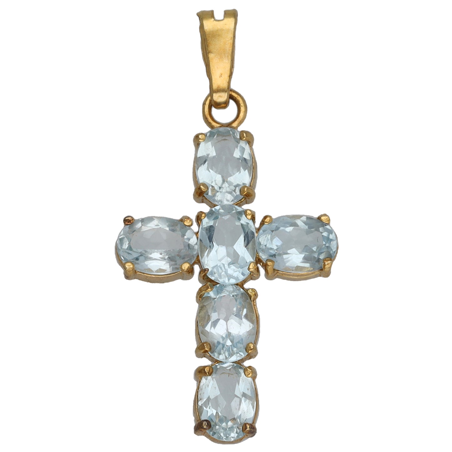 9ct Gold Topaz Cross Pendant