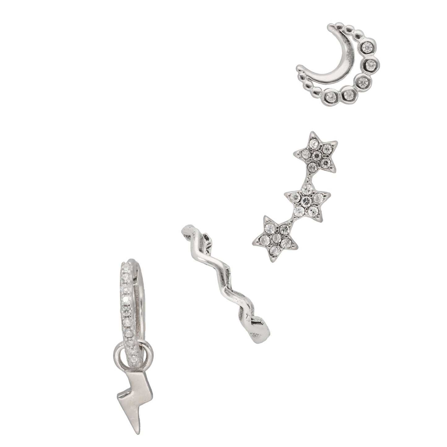 New Moon & Stars Earring Stack Set