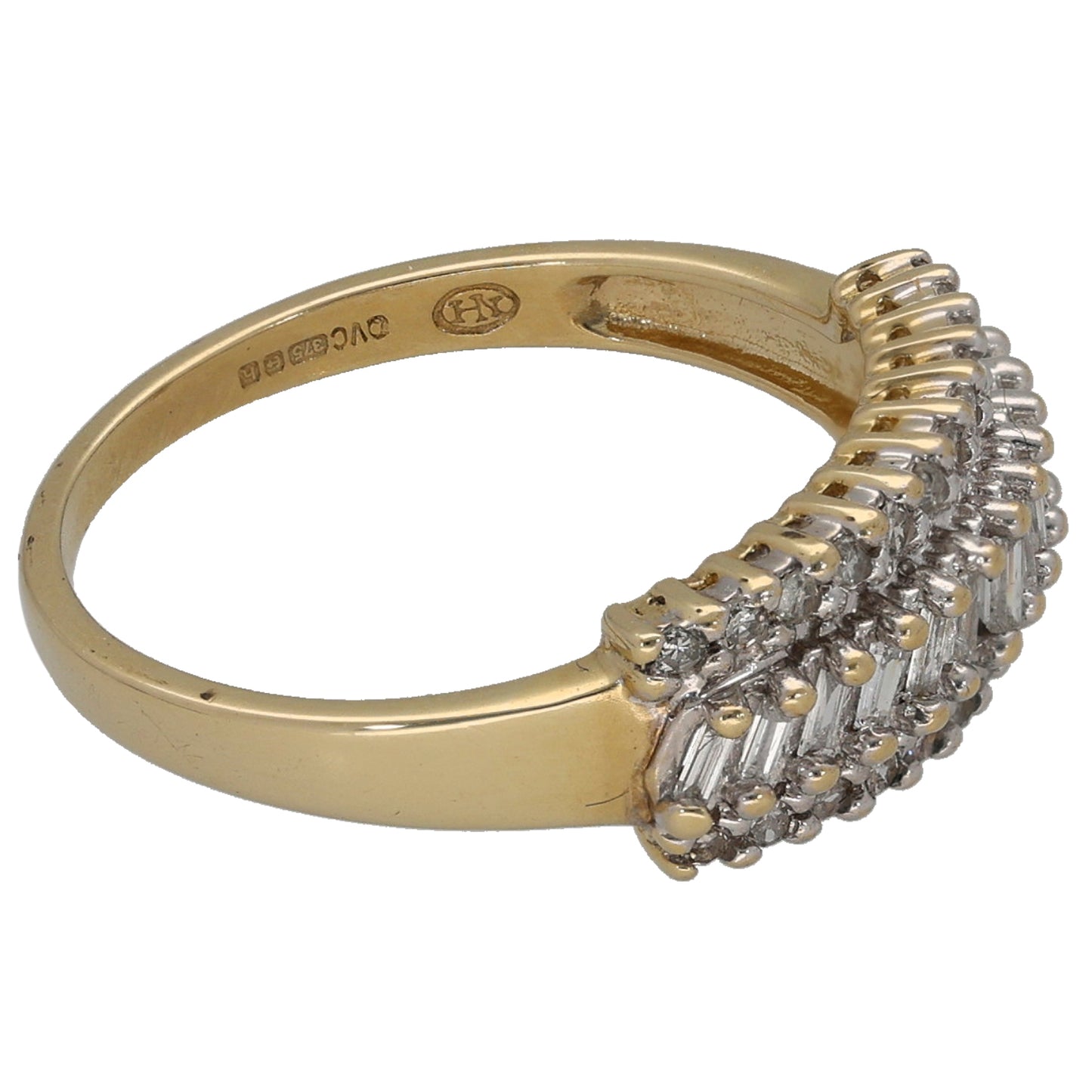 9ct Gold 0.185ct Diamond Dress/Cocktail Ring Size L