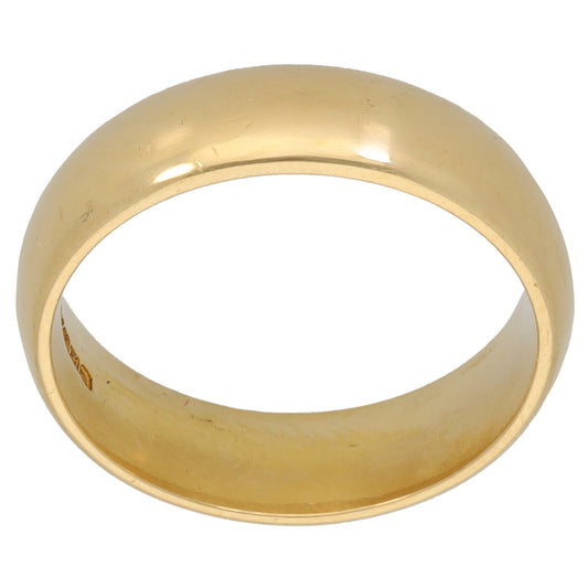 18ct Gold Plain Wedding Ring Size N