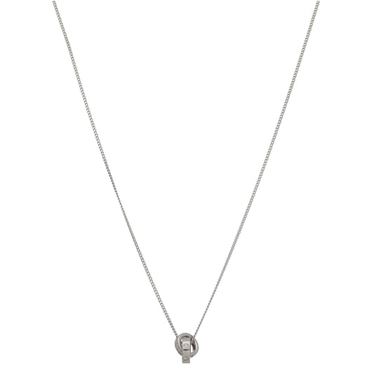 9ct White Gold 0.22ct Diamond Dress/Cocktail Pendant With Chain