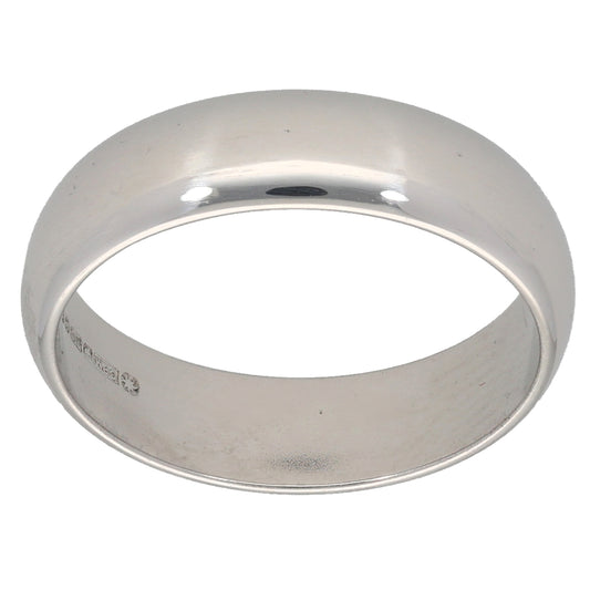 18ct White Gold Plain Wedding Ring Size M