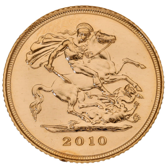 22ct Gold Queen Elizabeth II Half Sovereign Coin 2010