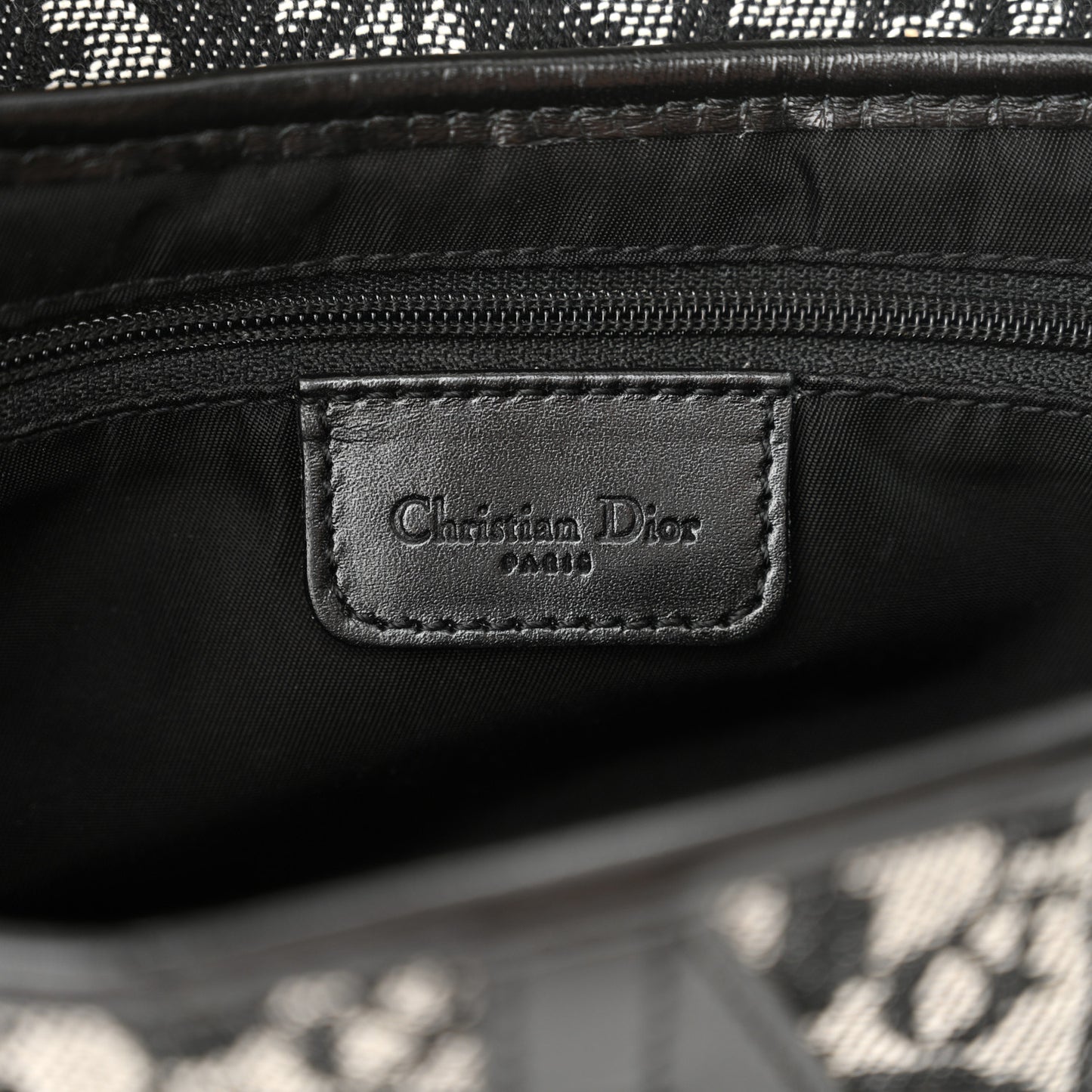 Christian Dior Saddle Oblique Canvas Bag - Black & Grey