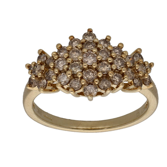 9ct Gold 0.99ct Diamond Cluster Ring Size N