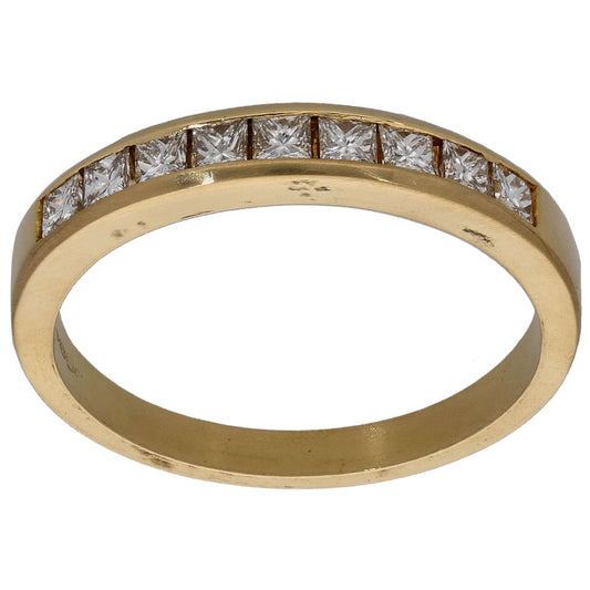 18ct Gold 0.45ct Diamond Half Eternity Ring Size O