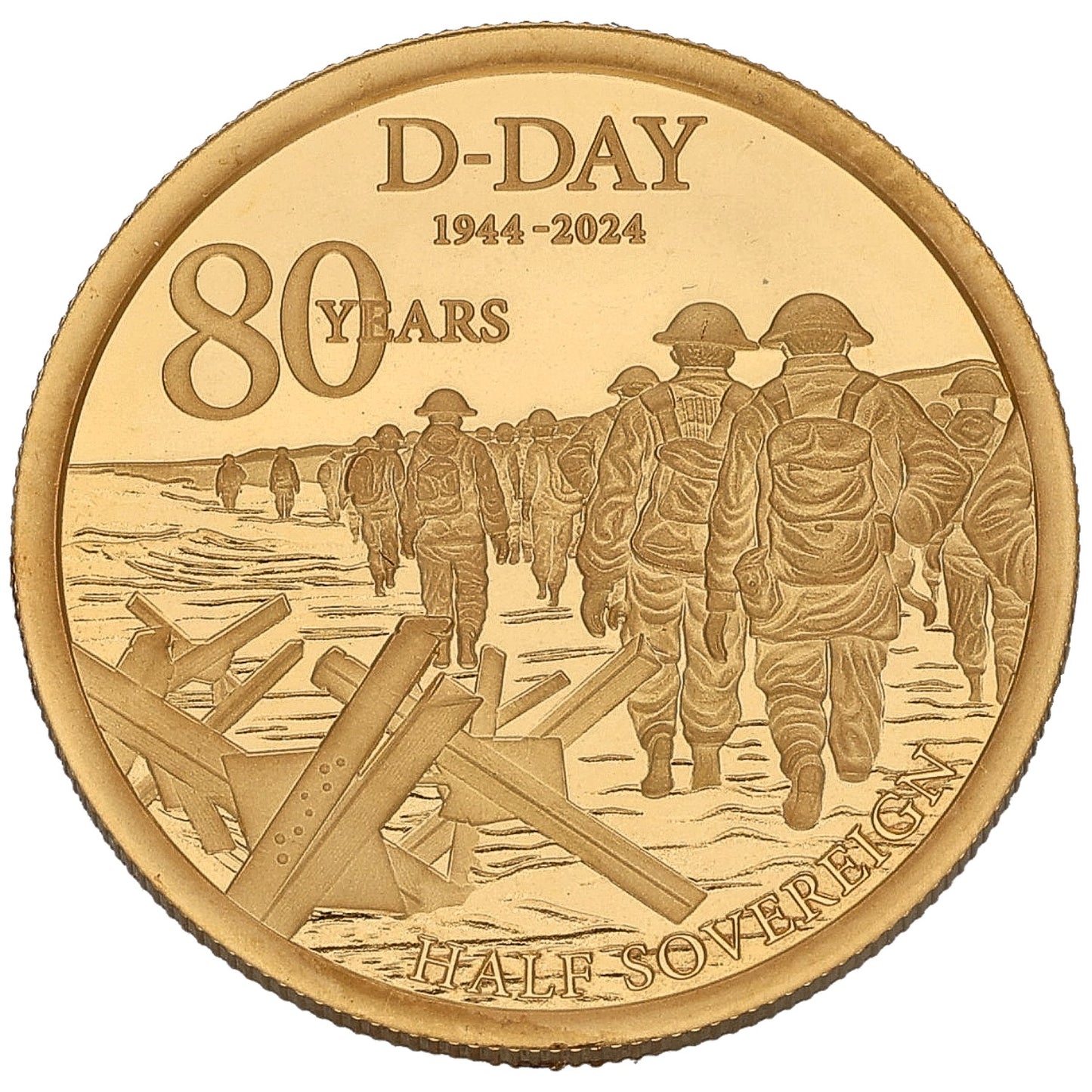 22ct Gold D-Day 80th Anniversary Half Sovereign Coin 2024
