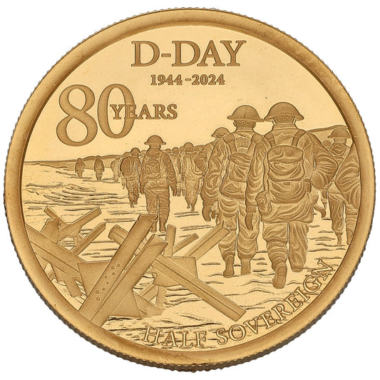 22ct Gold D-Day 80th Anniversary Half Sovereign Coin 2024