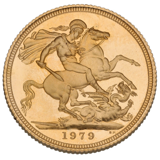 22ct Gold Queen Elizabeth II Full Sovereign Coin 1979