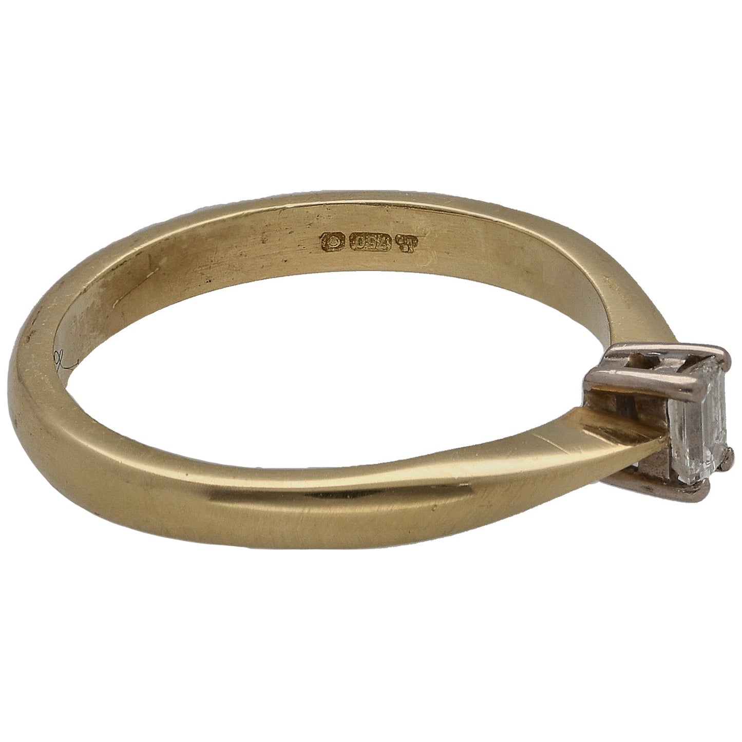18ct Gold 0.16ct Diamond Solitaire Ring Size L