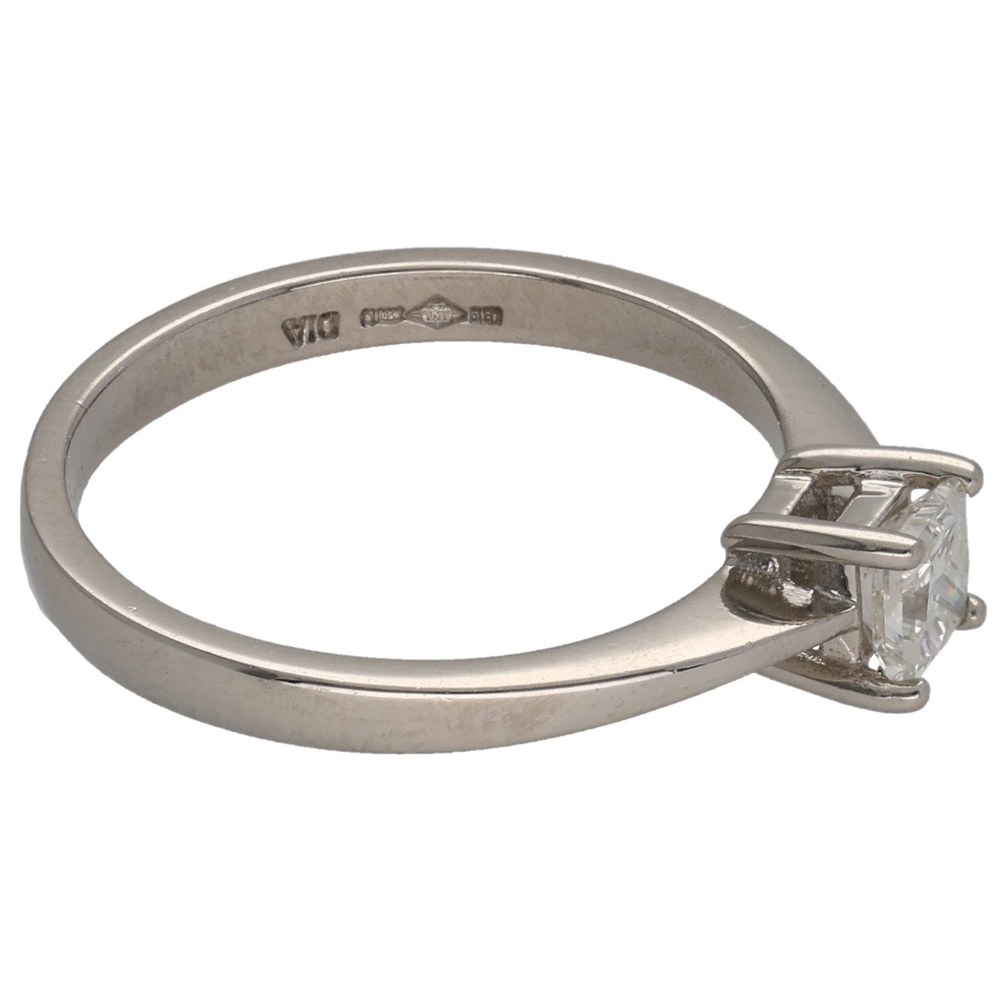 Platinum 0.33ct Diamond Solitaire Ring Size M