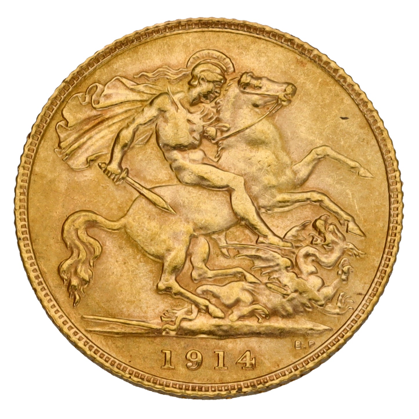 22ct Gold King George V Half Sovereign Coin 1914