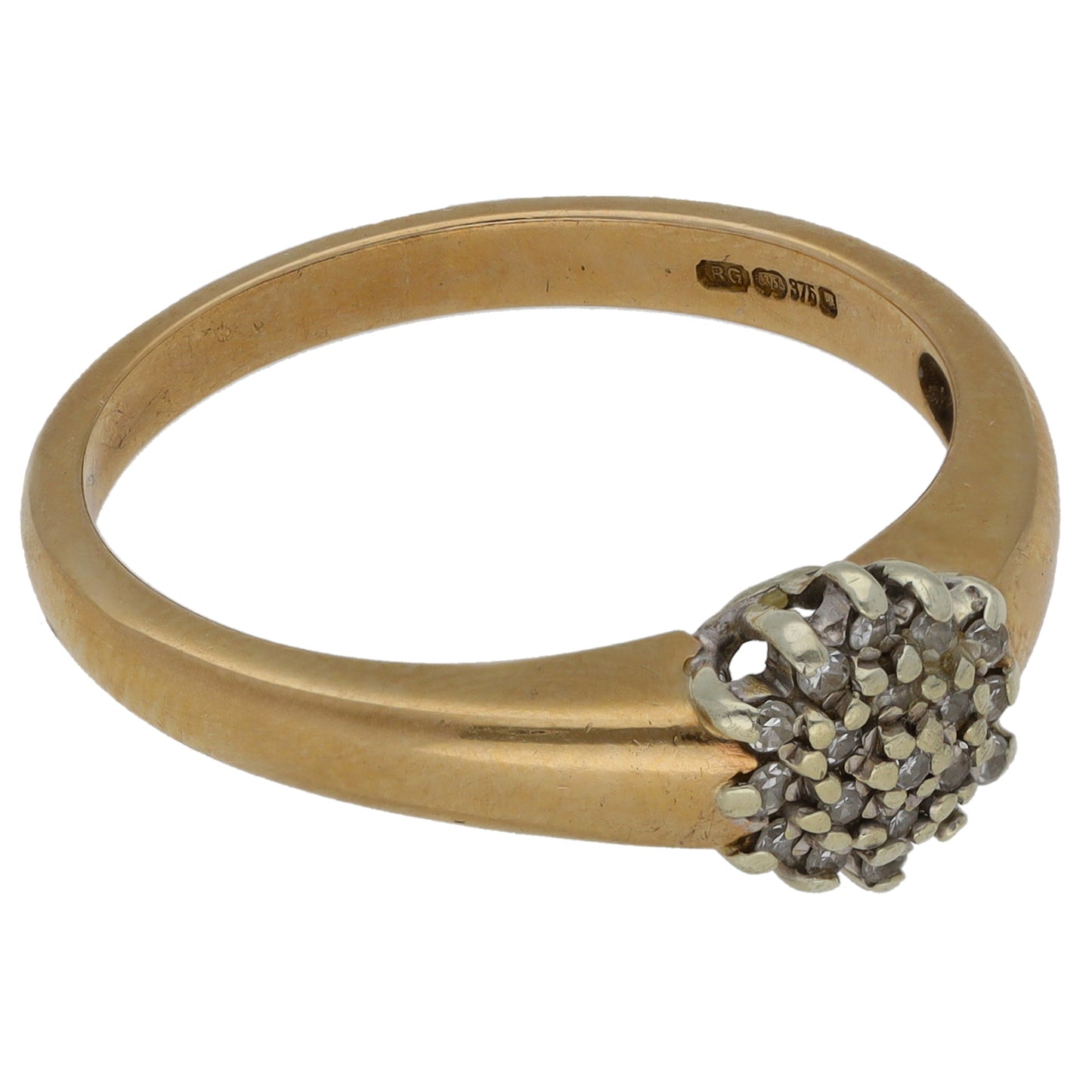 9ct Gold 0.10ct Diamond Cluster Ring Size O