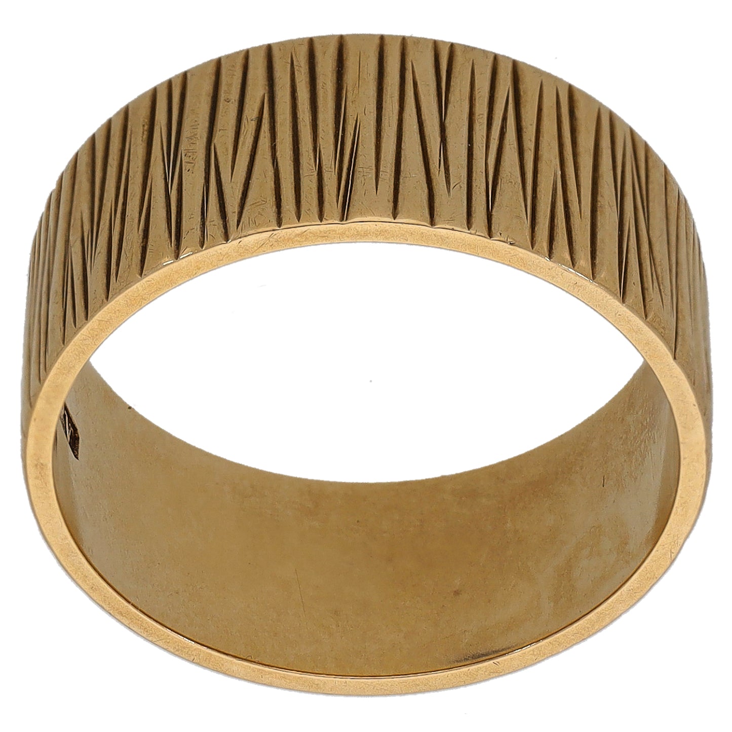 9ct Gold Patterned Wedding Ring Size P