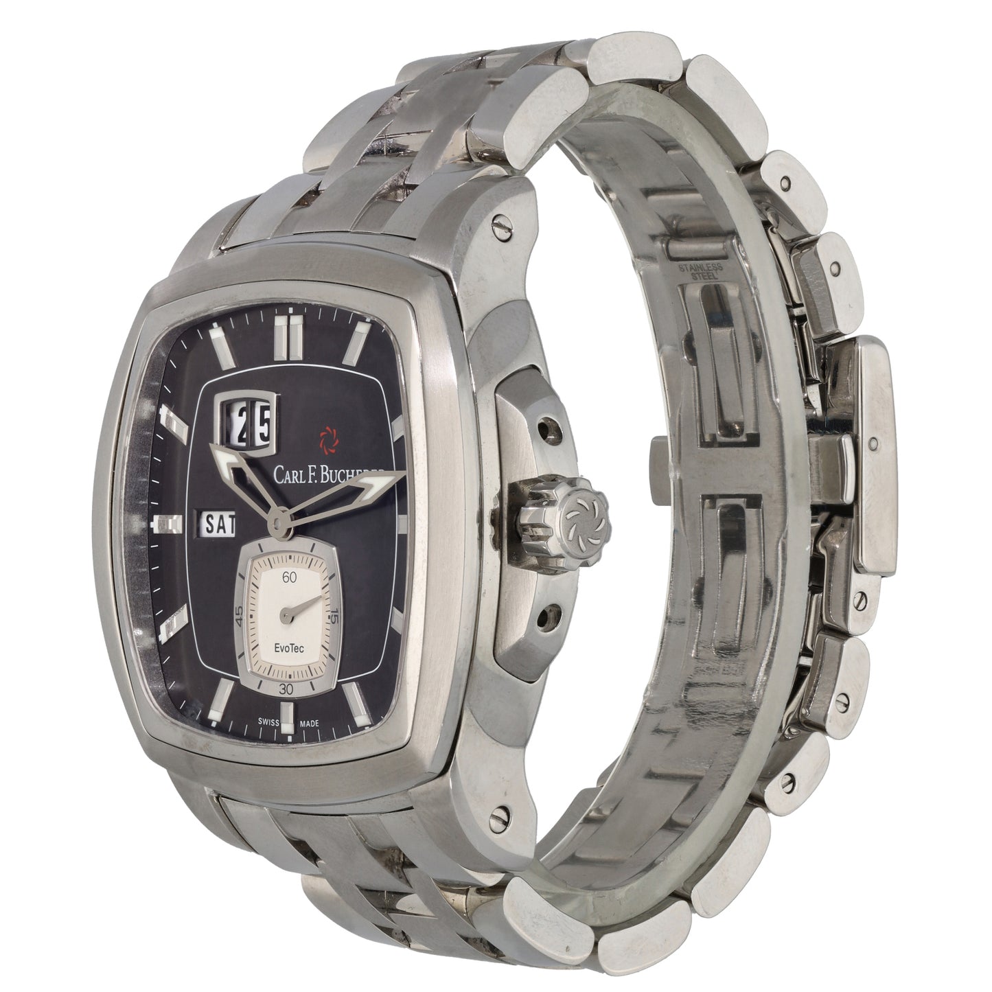 Carl F. Bucherer Patravi EvoTec DayDate 10625.08 444mm Stainless Steel Watch