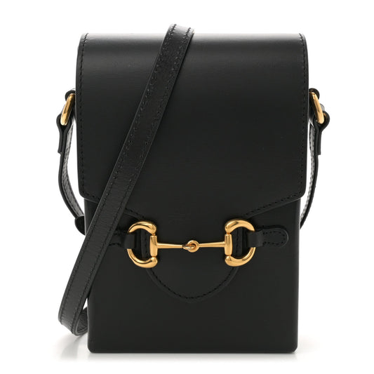 Gucci Horsebit 1955 Mini Calfskin Leather Bag - Black