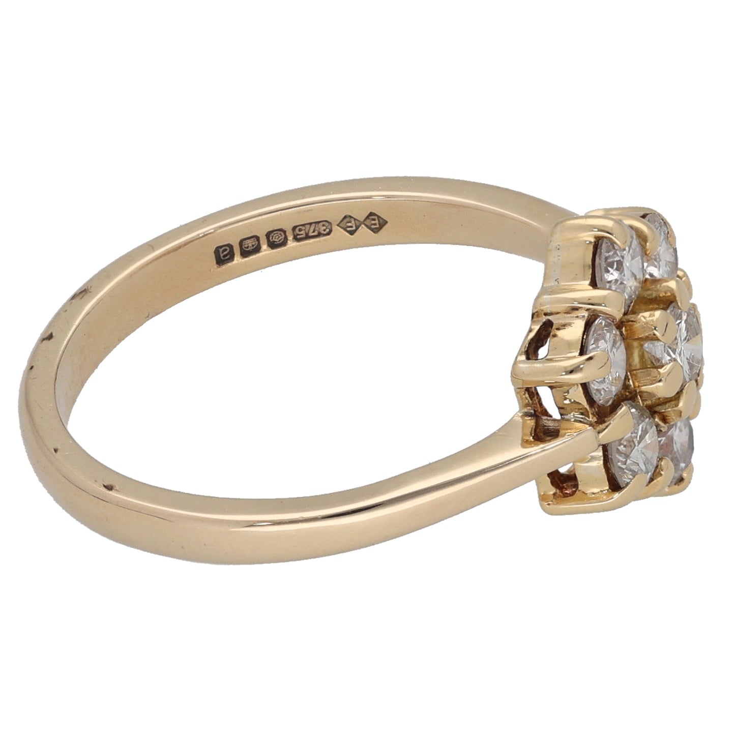 9ct Gold 0.56ct Diamond Cluster Ring Size N