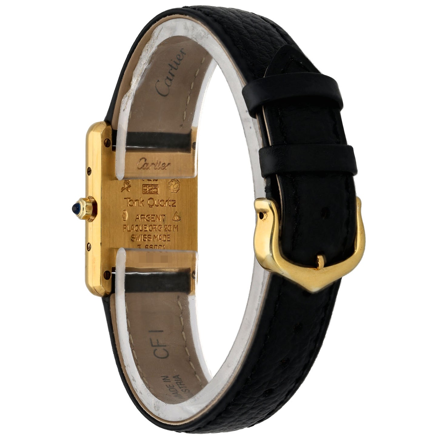 Cartier Tank Vermeil 366001 21mm Gold Plated Watch