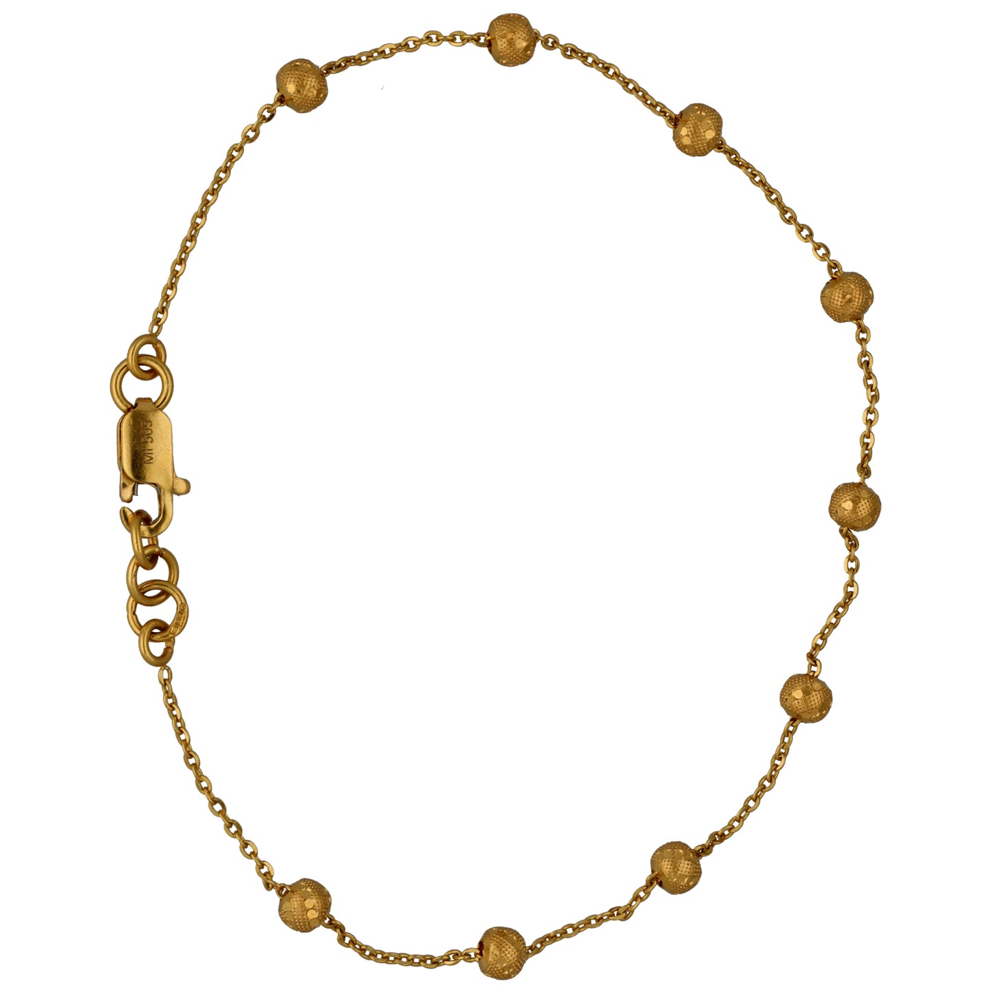 New 22ct Gold Beaded Link Bracelet