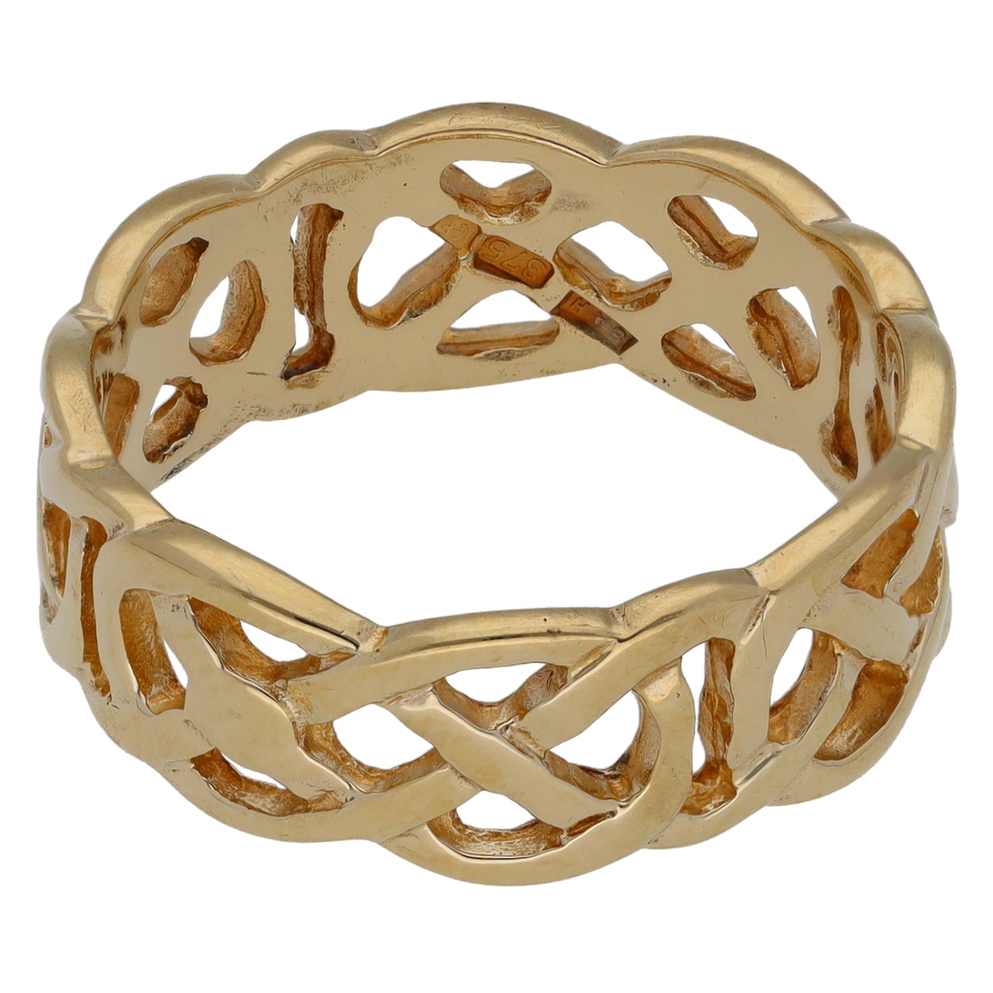 9ct Gold Patterned Wedding Ring Size P
