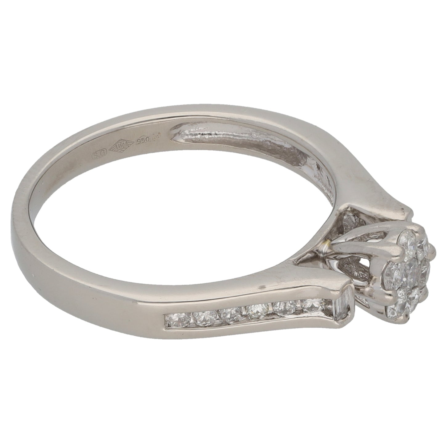 Platinum 0.36ct Diamond Cluster Ring Size M