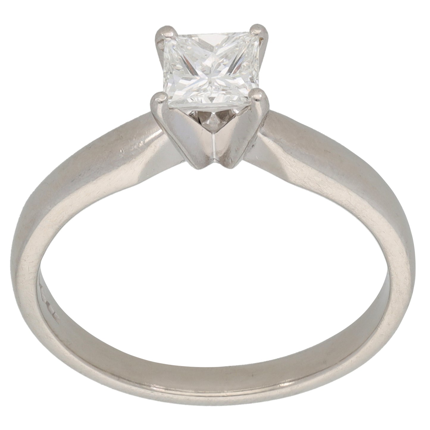 Platinum 0.70ct Diamond Solitaire Ring Size Q