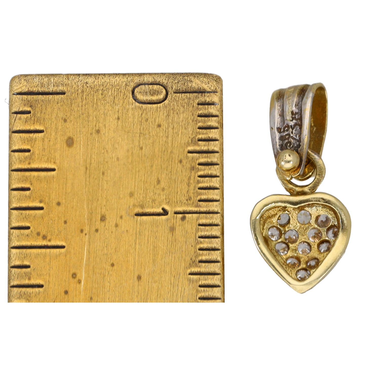 14ct Gold Cubic Zirconia Heart Pendant