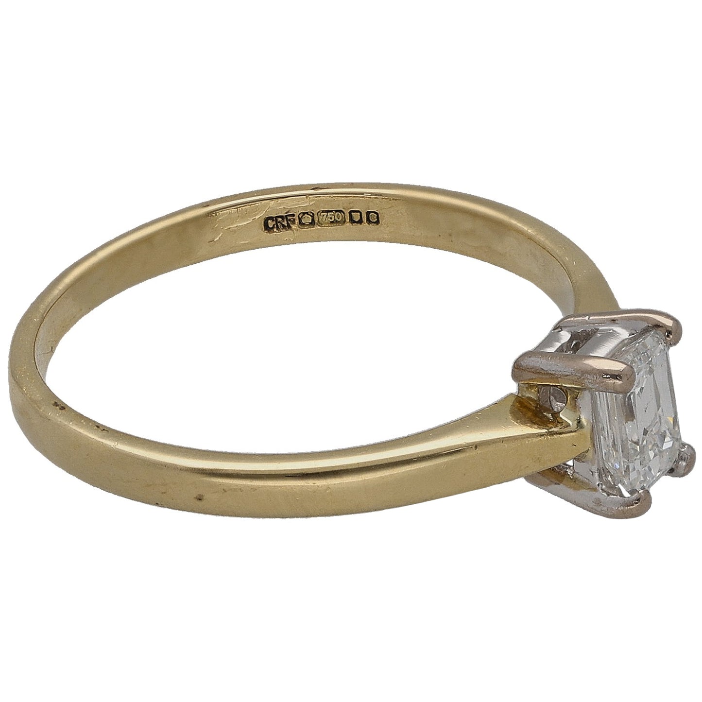 18ct Gold 0.45ct Diamond Solitaire Ring Size O