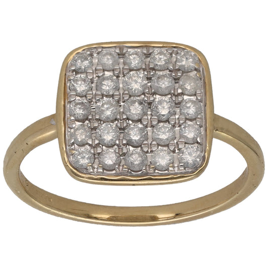 9ct Gold 0.62ct Diamond Dress/Cocktail Ring Size L