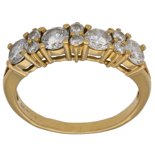 18ct Gold Cubic Zirconia Half Eternity Ring Size M