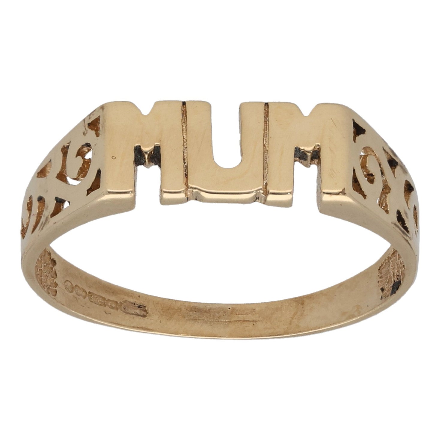 9ct Gold Mum Ring Size Q