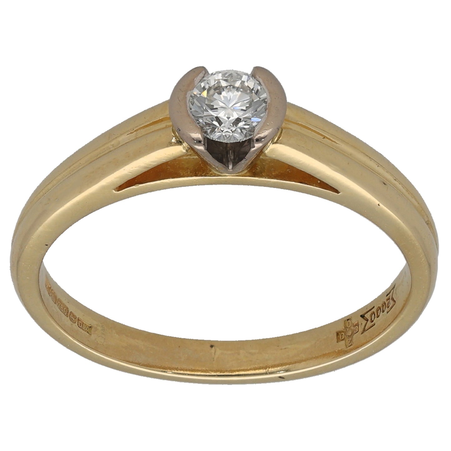 18ct Gold 0.25ct Diamond Solitaire Ring Size O