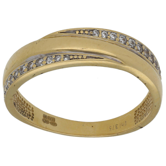 9ct Gold Cubic Zirconia Half Eternity Ring Size R