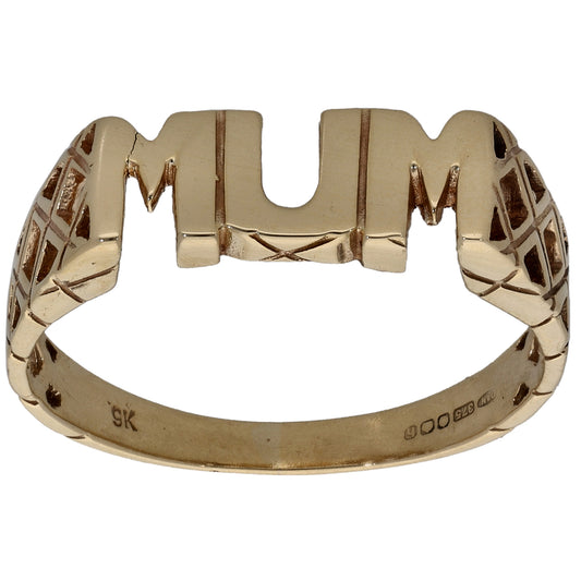 9ct Gold Mum/Mother Ring Size P