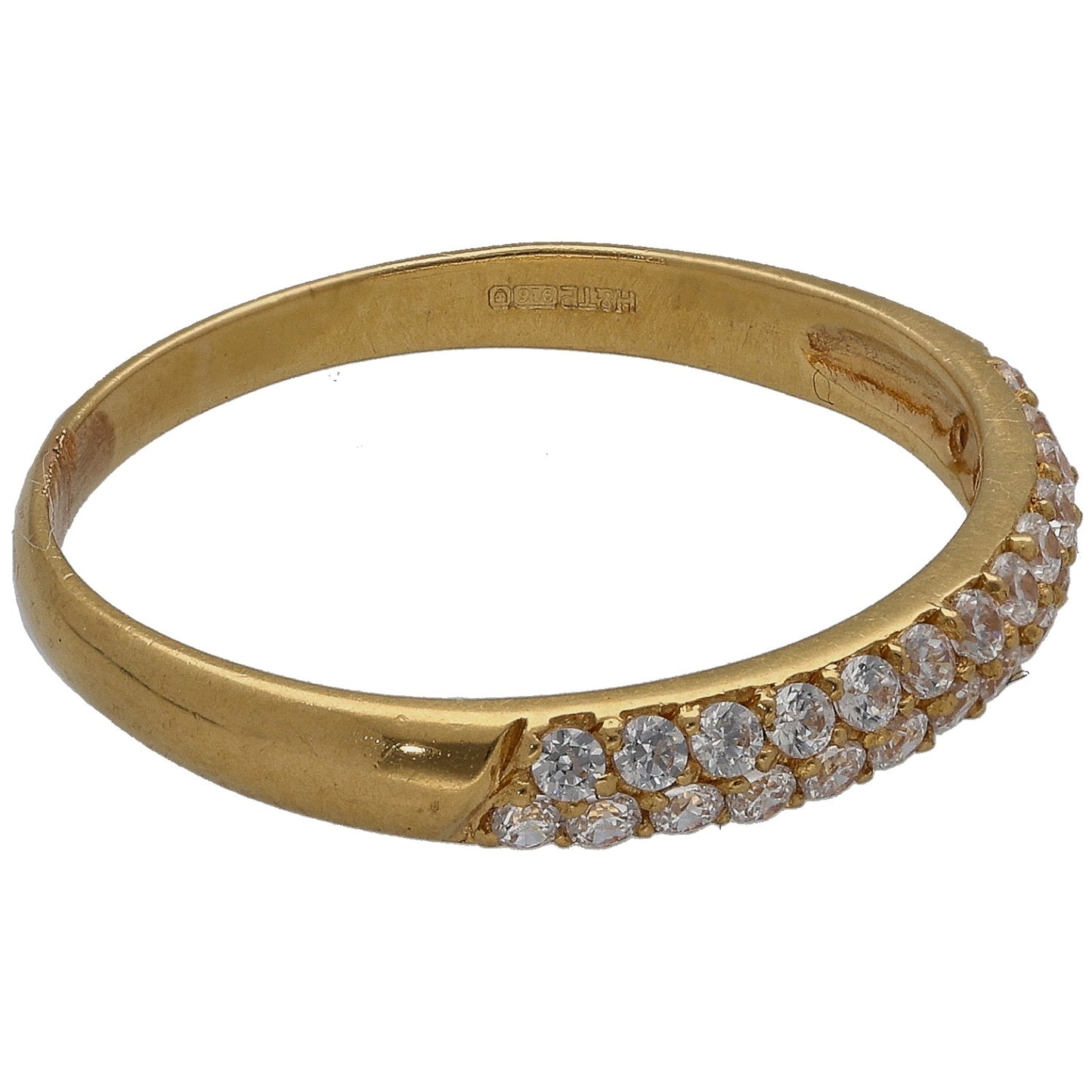 22ct Gold Cubic Zirconia Half Eternity Ring Size N