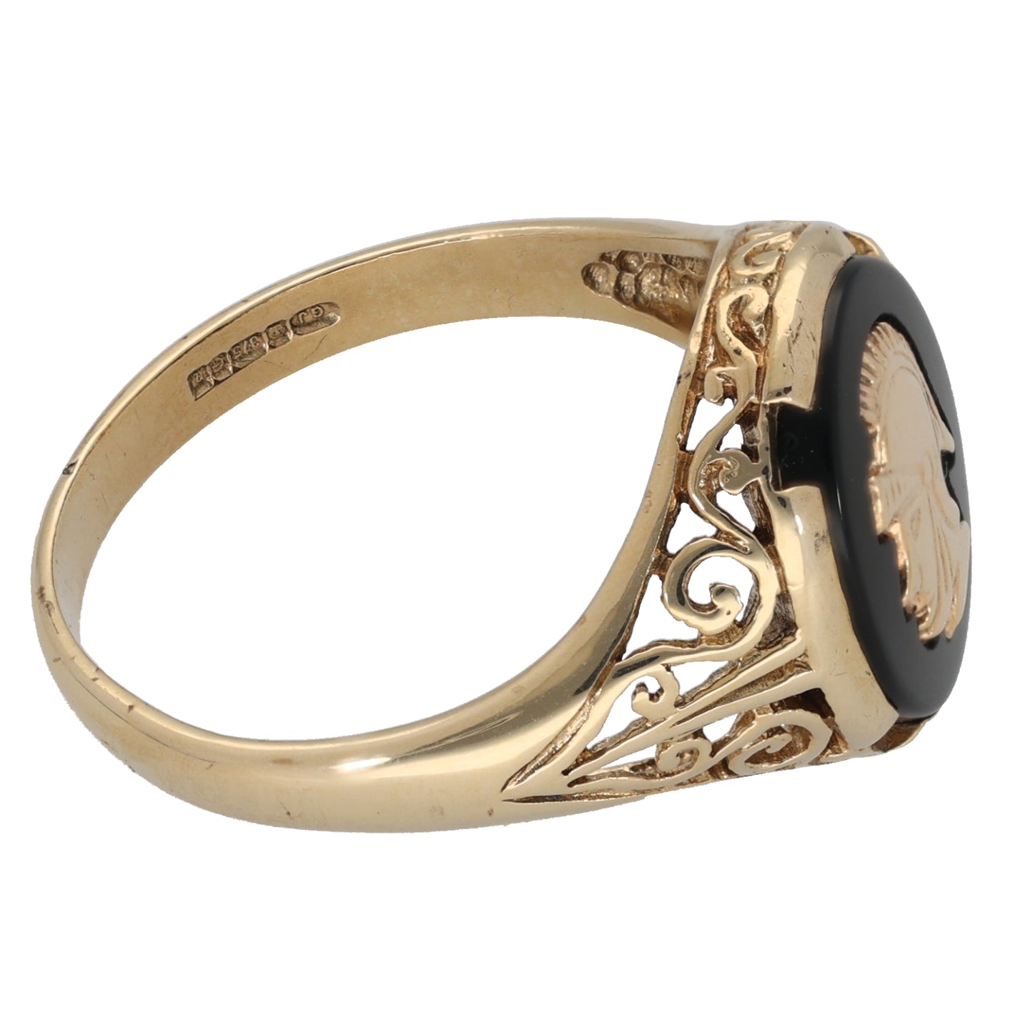 9ct Gold Onyx Signet Ring Size W