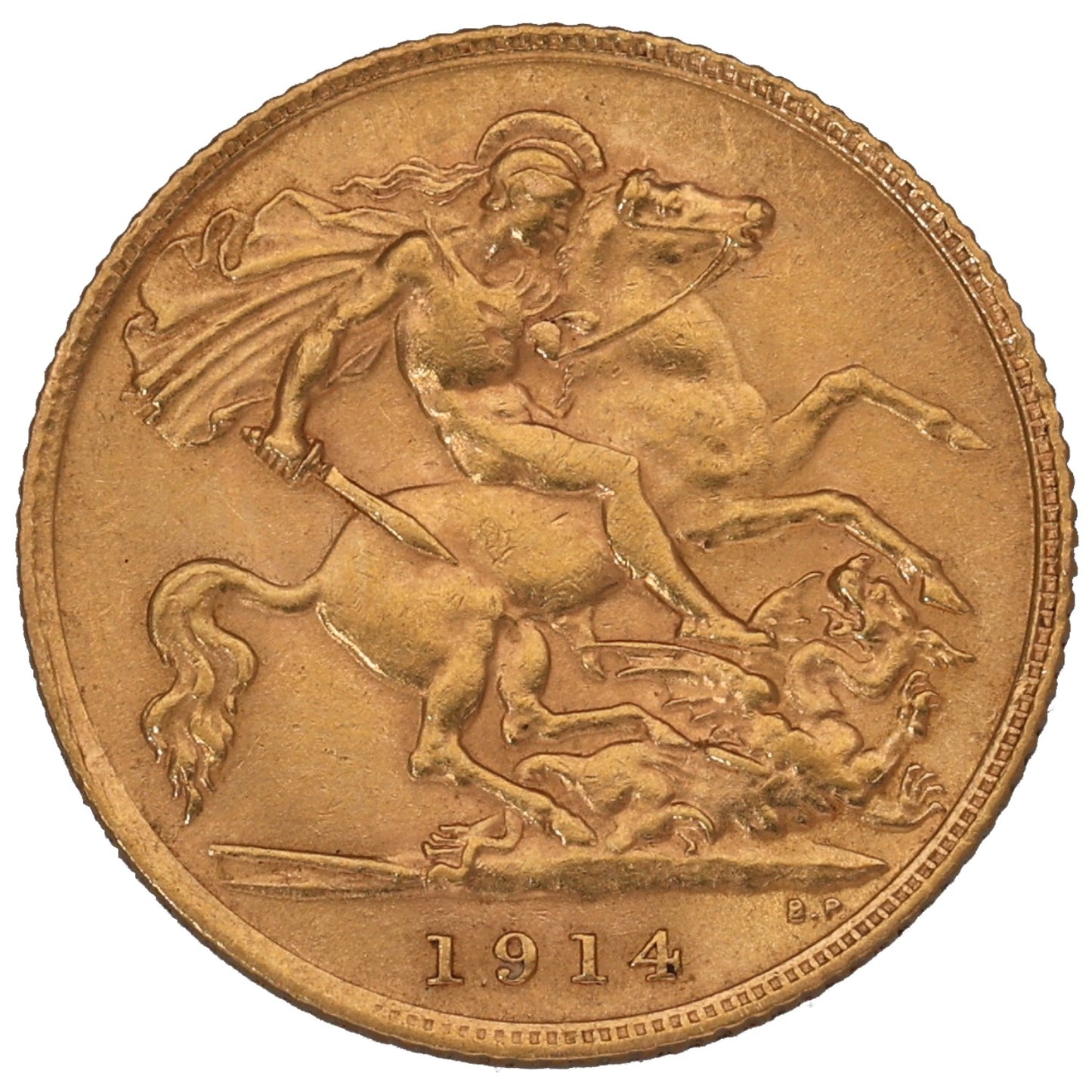22ct Gold King George V Half Sovereign Coin 1914