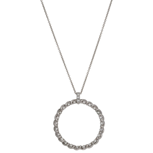 14ct White Gold 0.25ct Diamond Dress/Cocktail Pendant With Chain