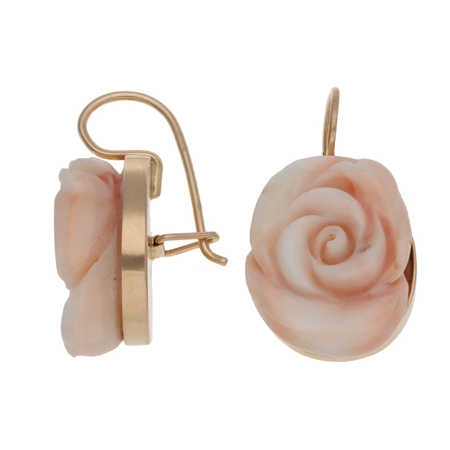 14ct Rose Gold Coral Dress/Cocktail Earrings