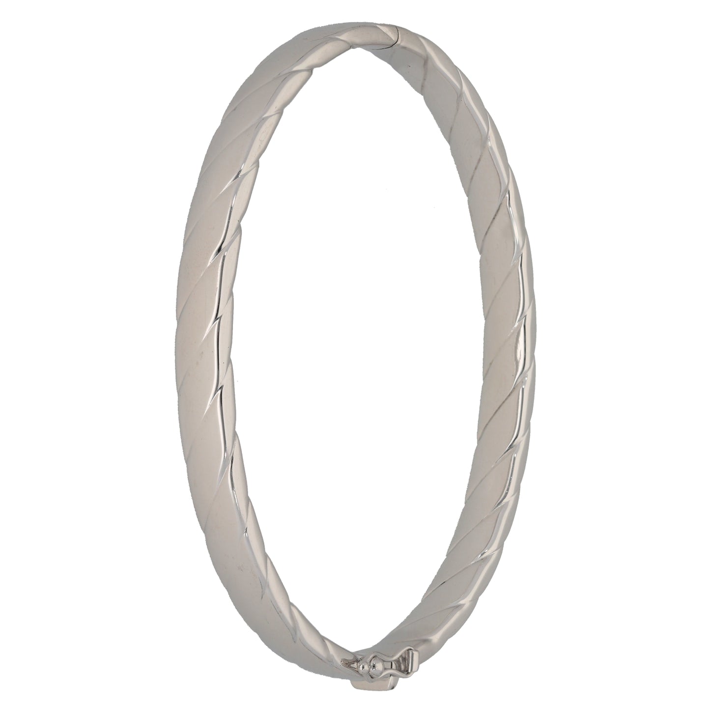 9ct White Gold Hinged/Clasp Bangle