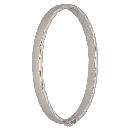 9ct White Gold Hinged/Clasp Bangle