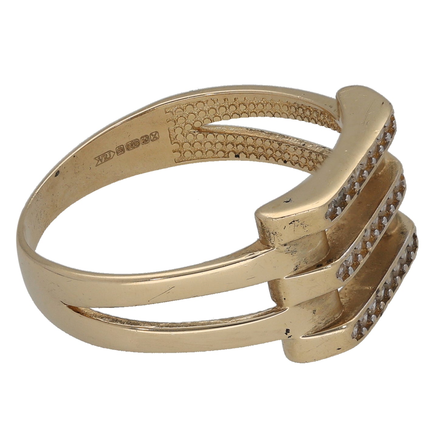 14ct Gold Cubic Zirconia Alternative Ring Size R
