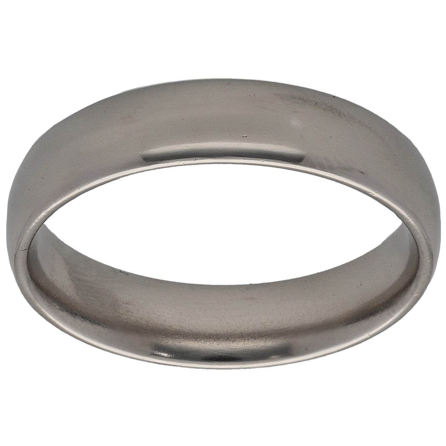 Platinum plain wedding ring, smooth round band, size S