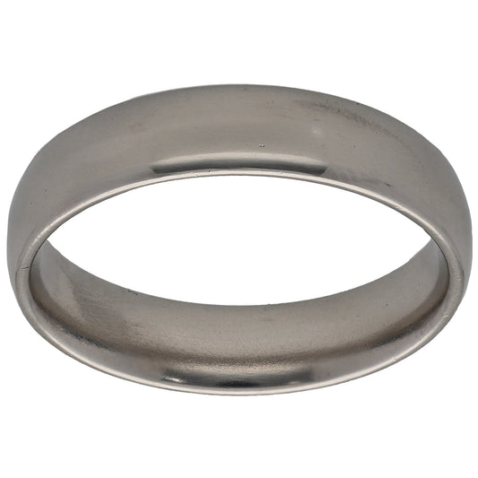 Platinum plain wedding ring, smooth round band, size S